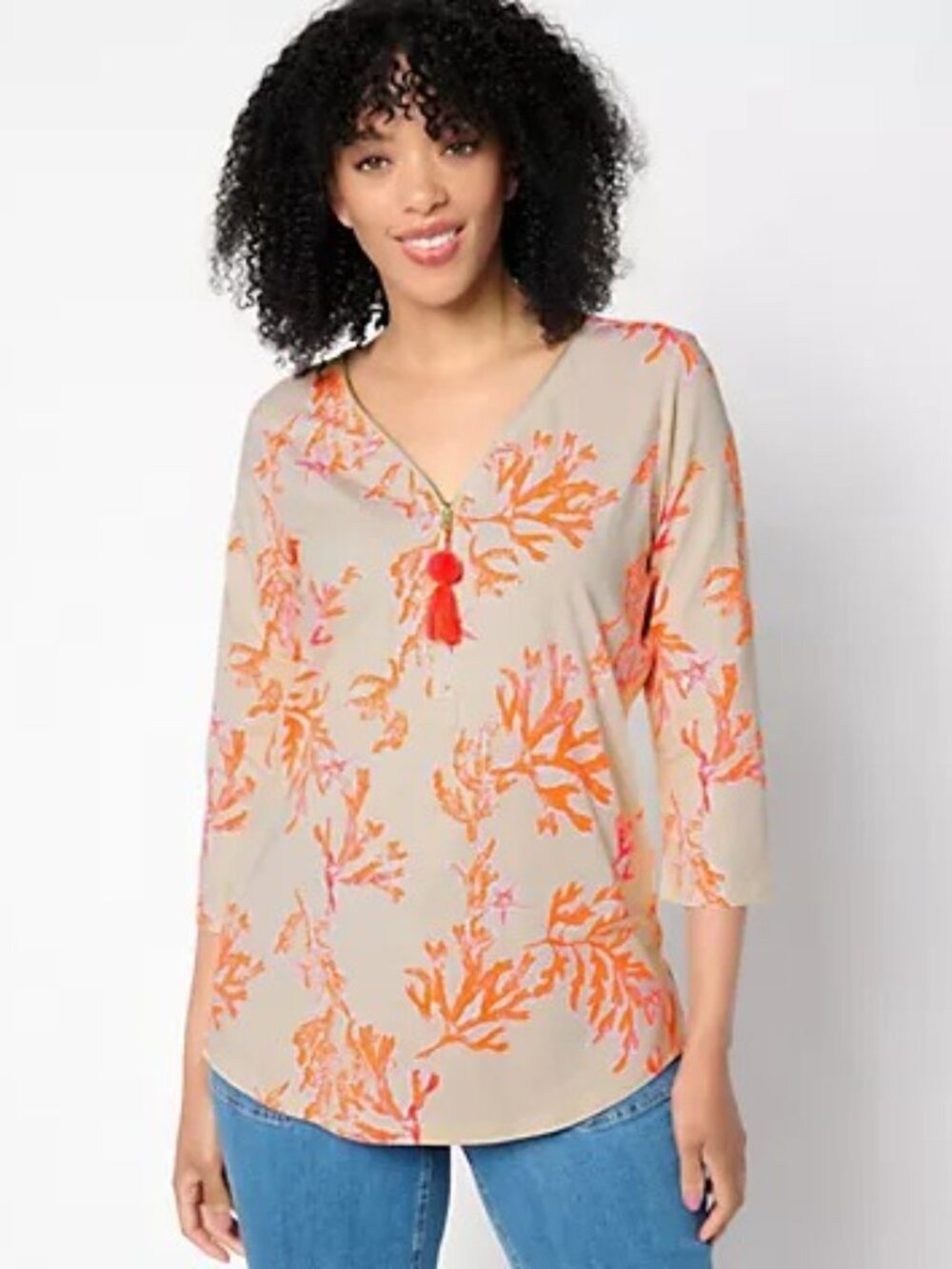 Belle by Kim Gravel Primabelle Knit‎ Ciao Bella! Tassel Zip Top Size Medium